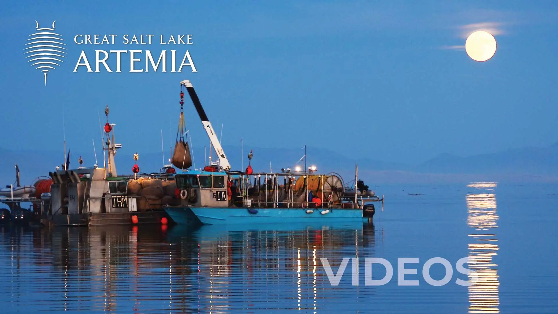 Video cover image of harvest boat on blue water